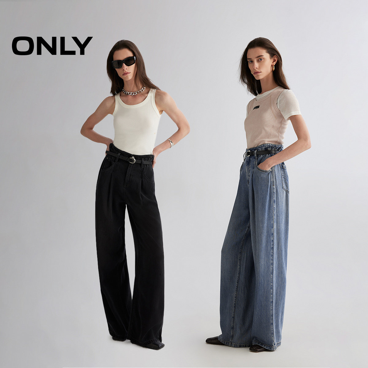 【莱赛尔】ONLY2025秋冬新款复古水洗宽松阔腿裤长裤牛仔裤女,淘宝优惠券,粉丝福利购,淘宝优惠卷