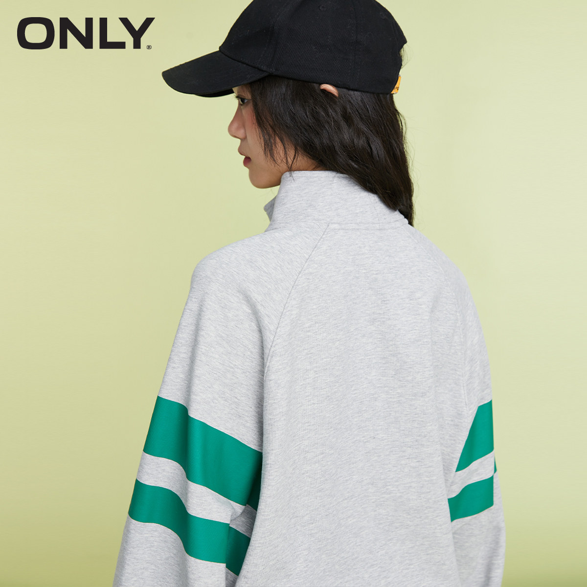 only2022春季新款休闲宽松立领卫衣 ONLYoutlets店卫衣/绒衫