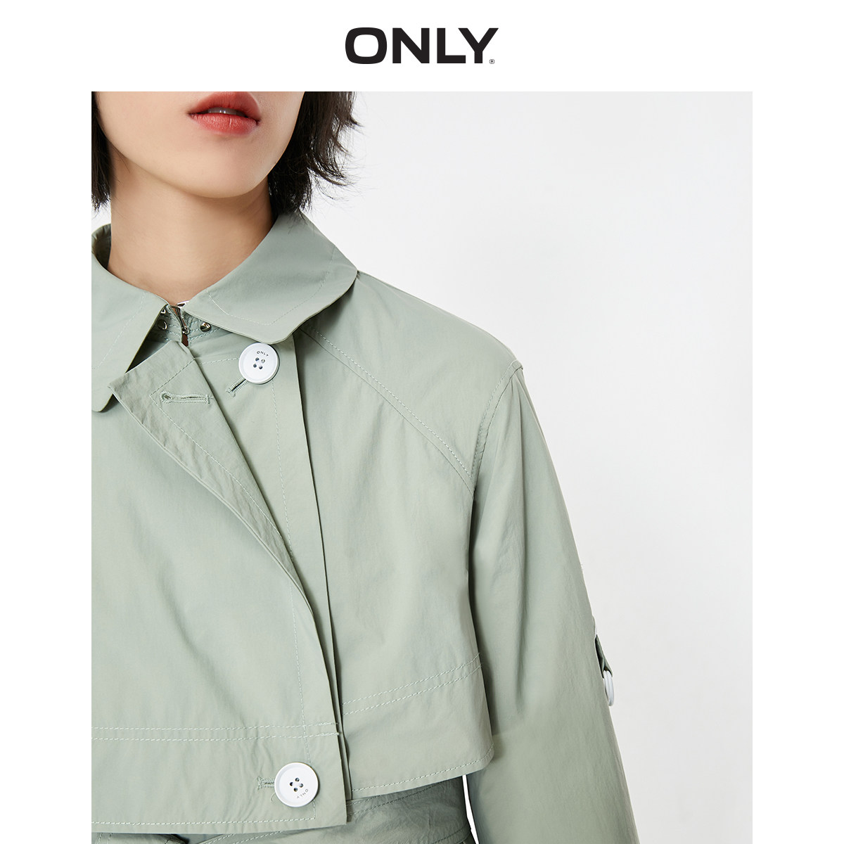 only奥莱秋季新款中长款字母休闲 ONLYoutlets店风衣