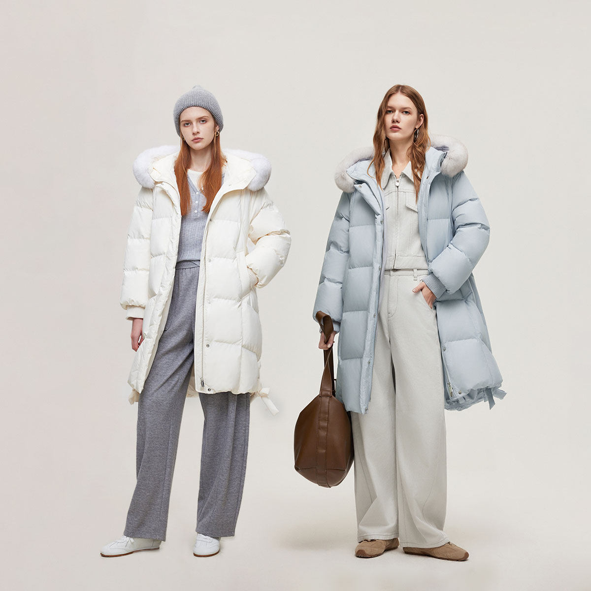 ONLY2025冬季新款90白鹅绒简约百搭可拆卸狐狸毛领中长款羽绒服女,淘宝优惠券,粉丝福利购,淘宝优惠卷