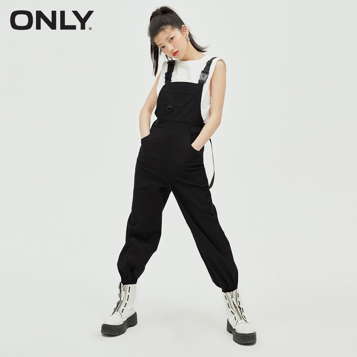 only2021夏季新款甜酷工装风背带裤 ONLYoutlets店休闲裤