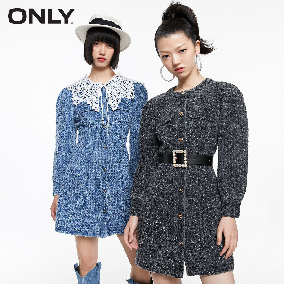 only2021冬季新款时尚百搭连衣裙 ONLYoutlets店连衣裙