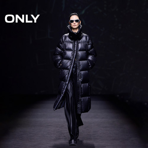 【ONLY奥莱】冬季新款90白鸭绒时尚通勤保暖纯色长款羽绒服女 - 图1
