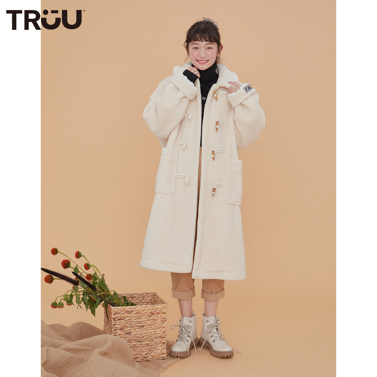 truu秋季新款长款羊羔绒手感棉服 ONLYoutlets店棉衣/棉服