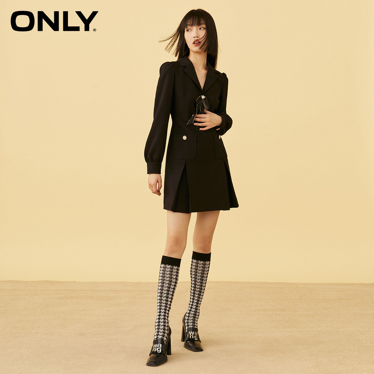 only2021秋季新款法式赫本风连衣裙 ONLYoutlets店连衣裙