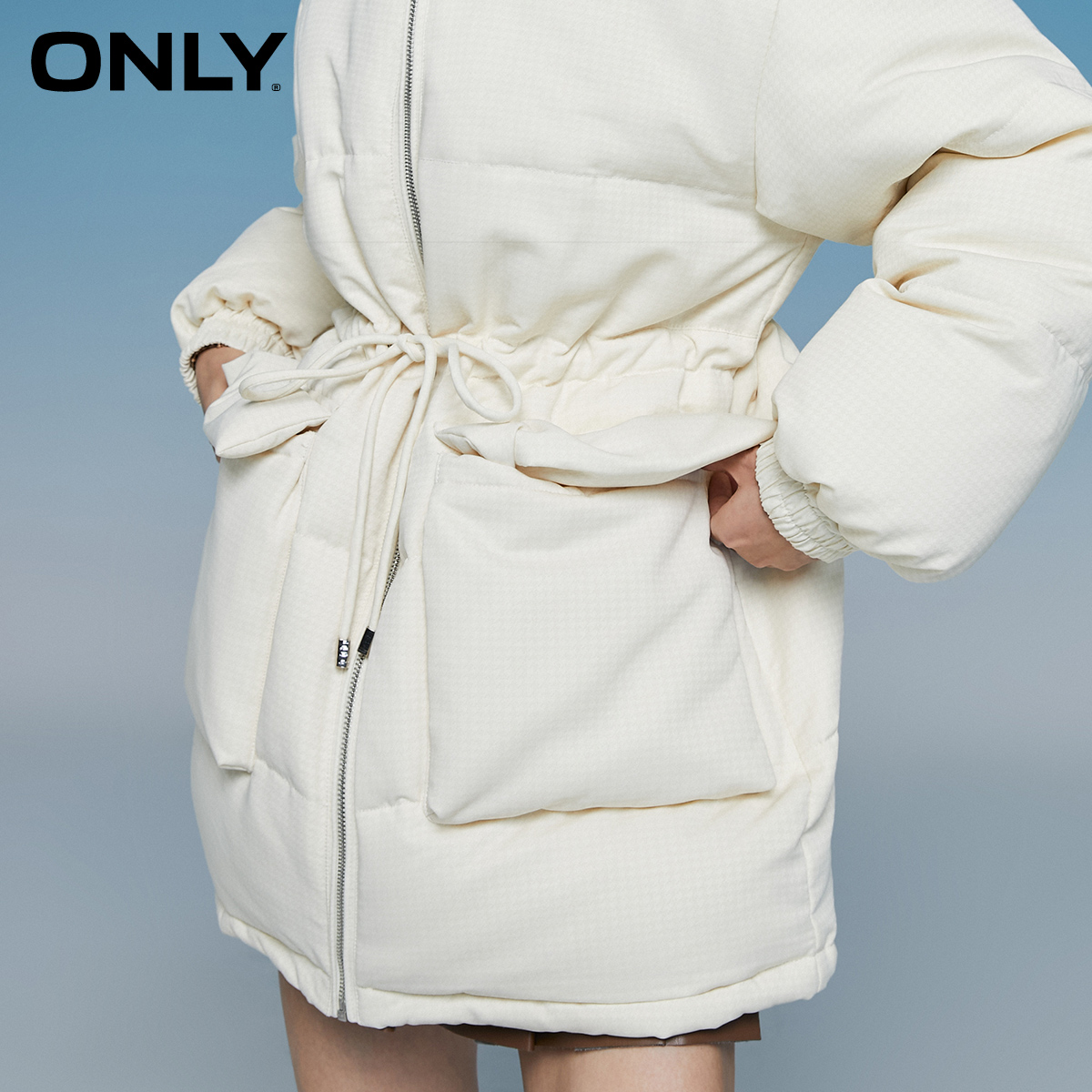 only2021冬季新款90绒连帽羽绒服 ONLYoutlets店羽绒服