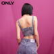 ເສື້ອຍືດສັ້ນ denim suspender ທີ່ມີກະທັດຮັດທີ່ເຫມາະເທົ່ານັ້ນ