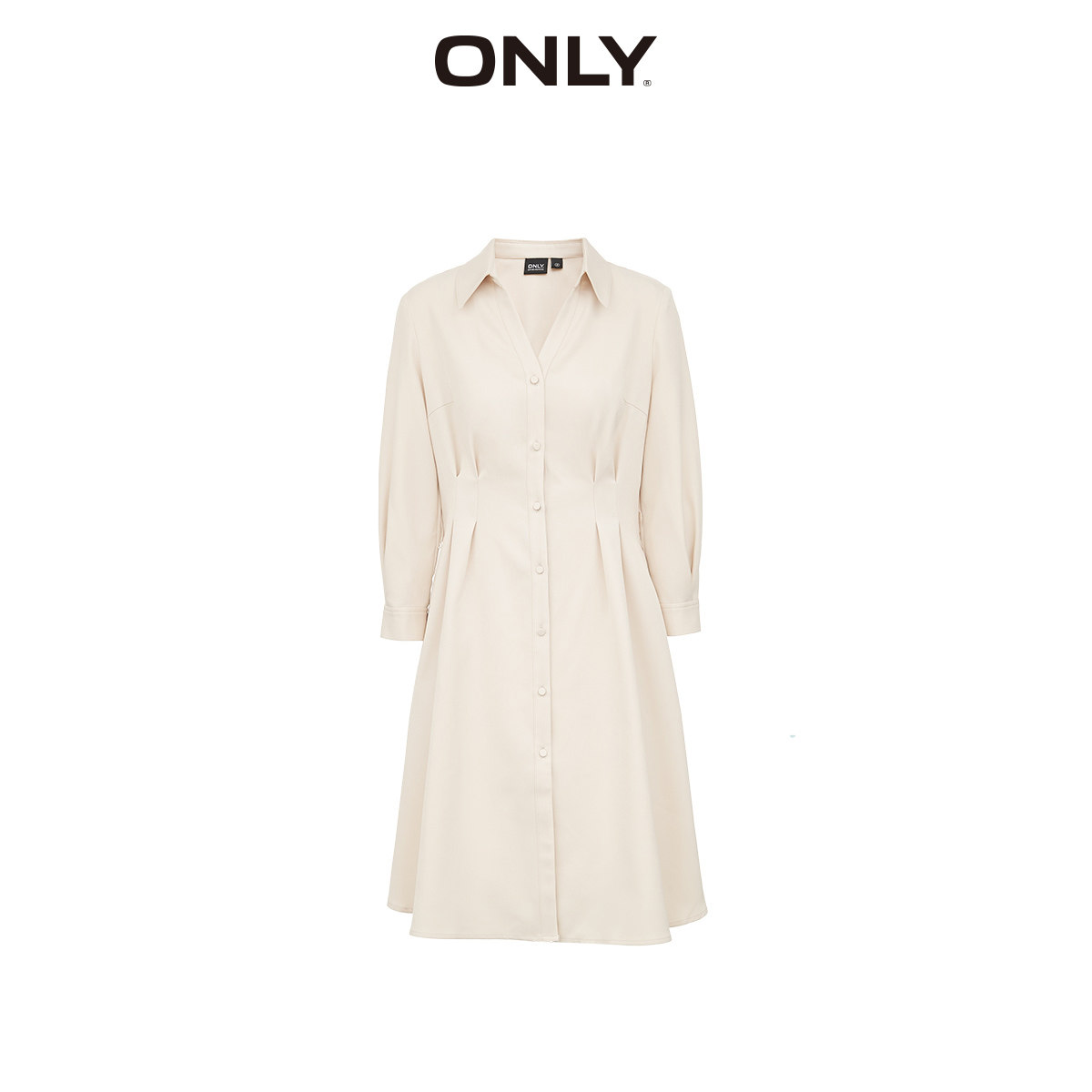 only奥莱秋季新款深v领桔梗连衣裙 ONLYoutlets店连衣裙