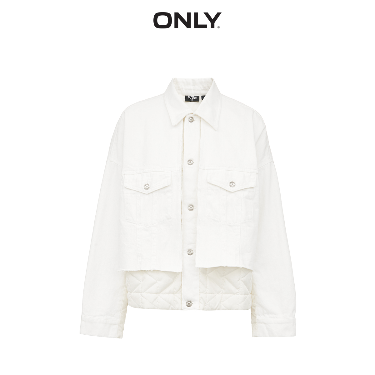 only奥莱清仓秋季新款拼接牛仔棉服 ONLYoutlets店风衣