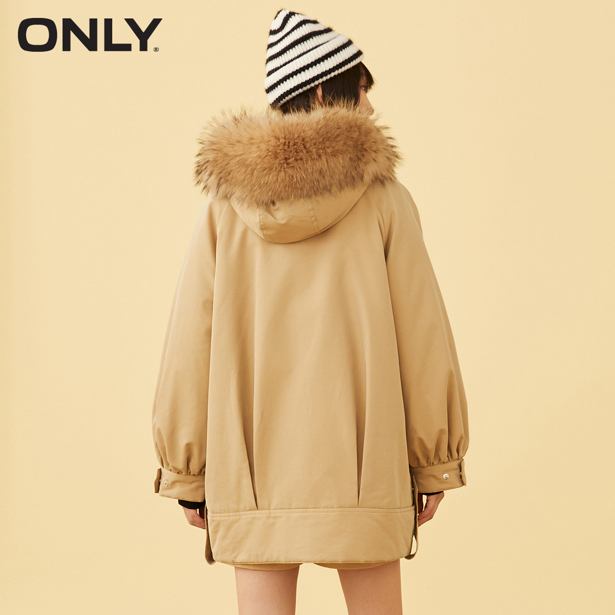 only2021秋季新款派克大毛领保暖 ONLYoutlets店棉衣/棉服