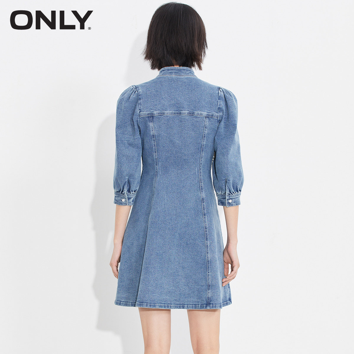 only奥莱春季a字显瘦领口连衣裙 ONLYoutlets店连衣裙