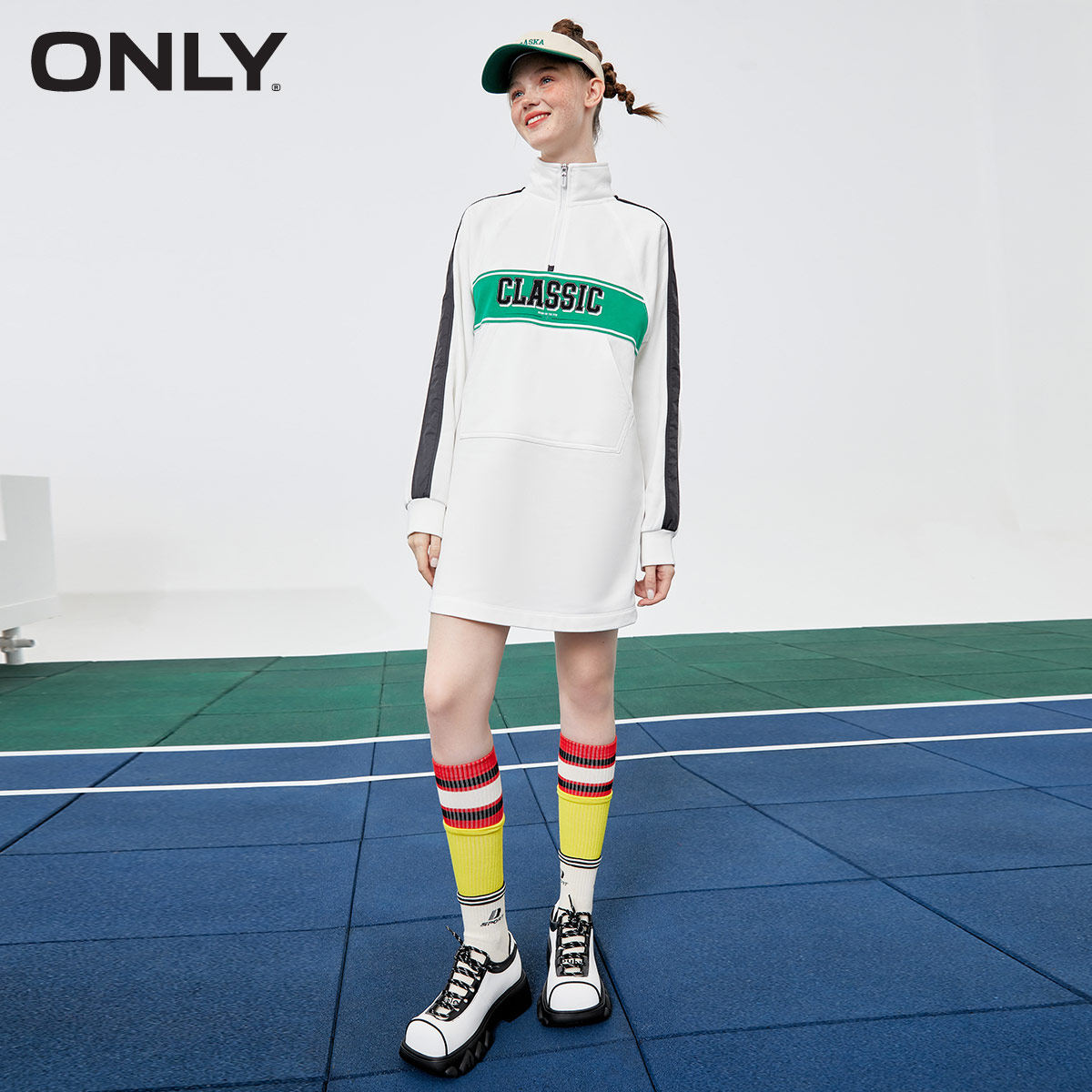 only奥莱春季新款时尚宽松显瘦卫衣 ONLYoutlets店连衣裙