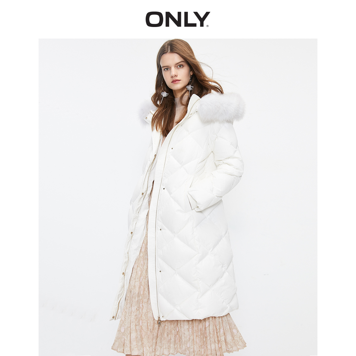 only奥莱秋季新款菱形设计羽绒服 ONLYoutlets店羽绒服