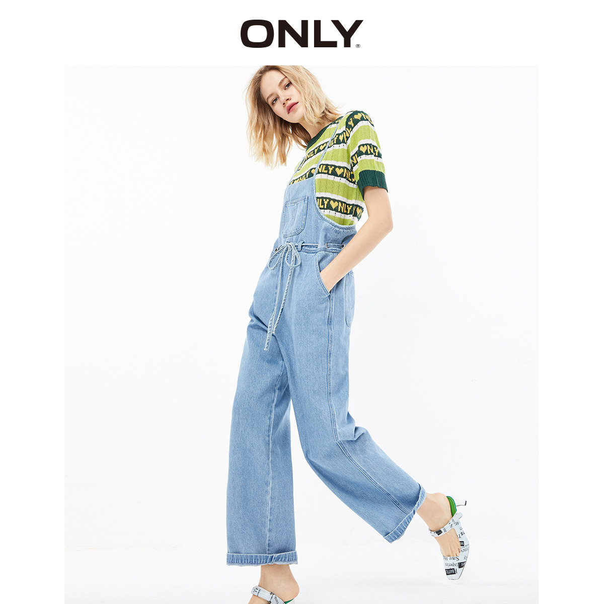 only秋季新款高腰宽松阔腿牛仔裤 ONLYoutlets店牛仔裤