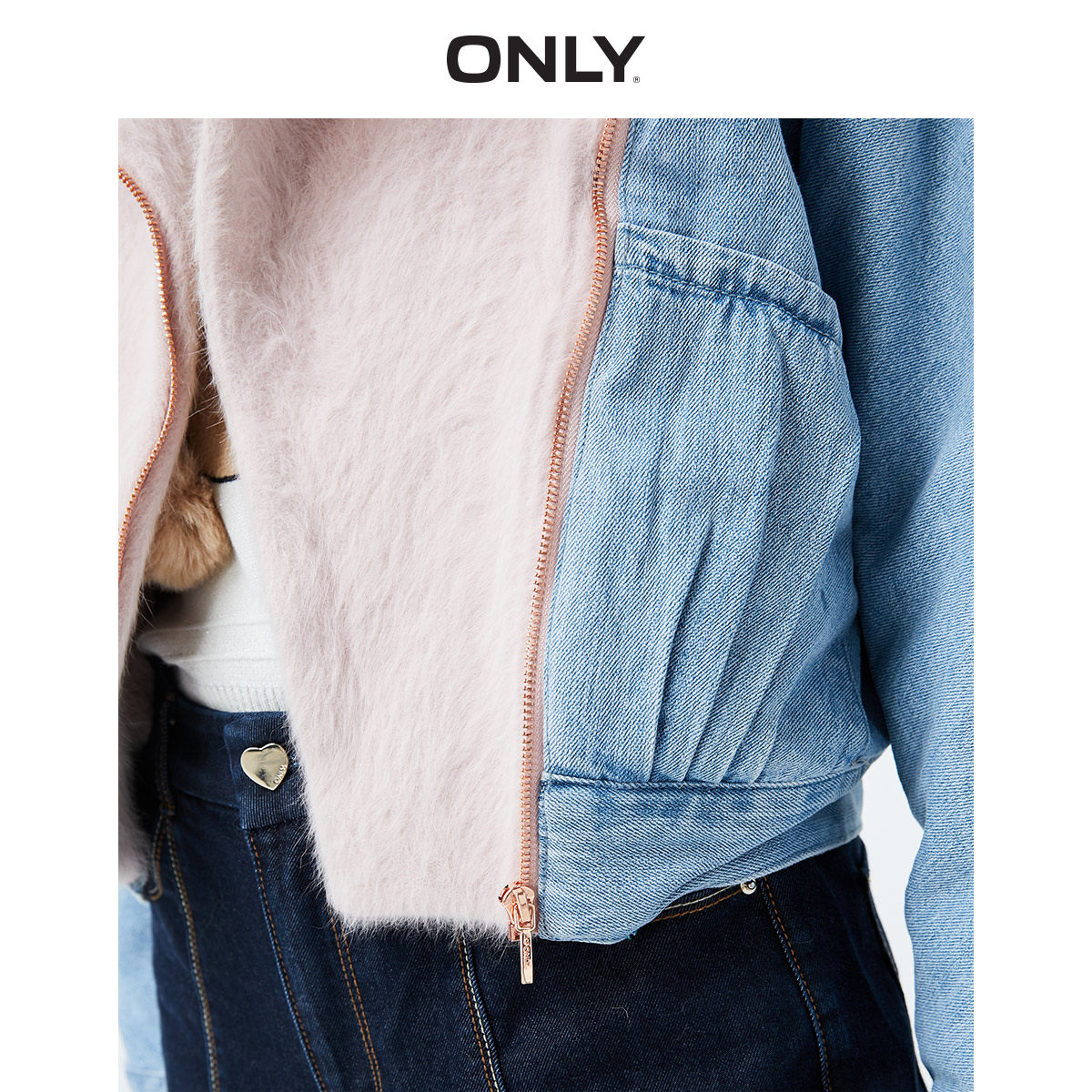 only奥莱秋季新款毛绒宽松落肩棉服 ONLYoutlets店风衣