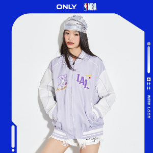 ONLY奥莱夏季新款NBA联名款拼色字母印花棒球服外套女