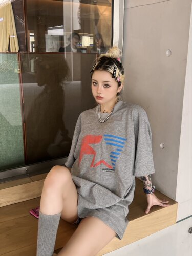 Far Archive小众潮牌快闪限定赛车风Logo短袖美式夏季休闲宽松T恤 - 图1