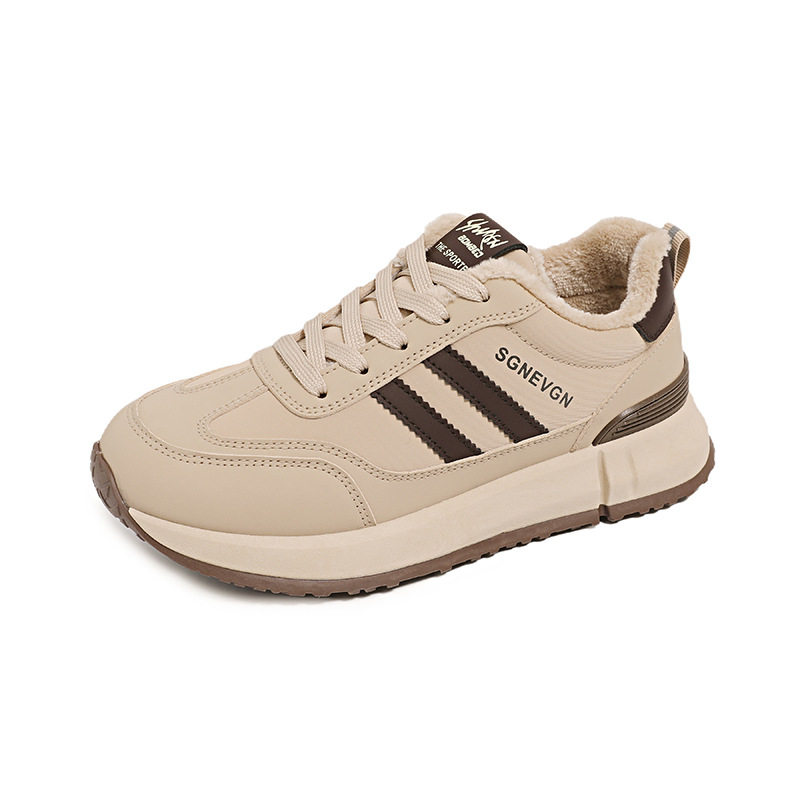 踩屎感真皮加绒运动鞋女2025新款冬季防水防滑保暖百搭二棉阿甘鞋,淘宝优惠券,粉丝福利购,淘宝优惠卷