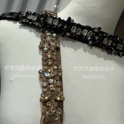 肚皮舞新款套装演出服班服性感气质练功服腰链 - 图1