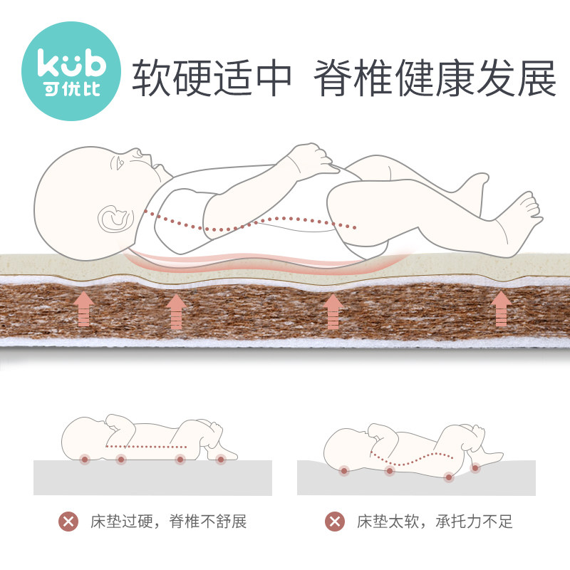 kub可优比天然椰棕新生儿童婴儿床 可优比outlets店婴童床垫