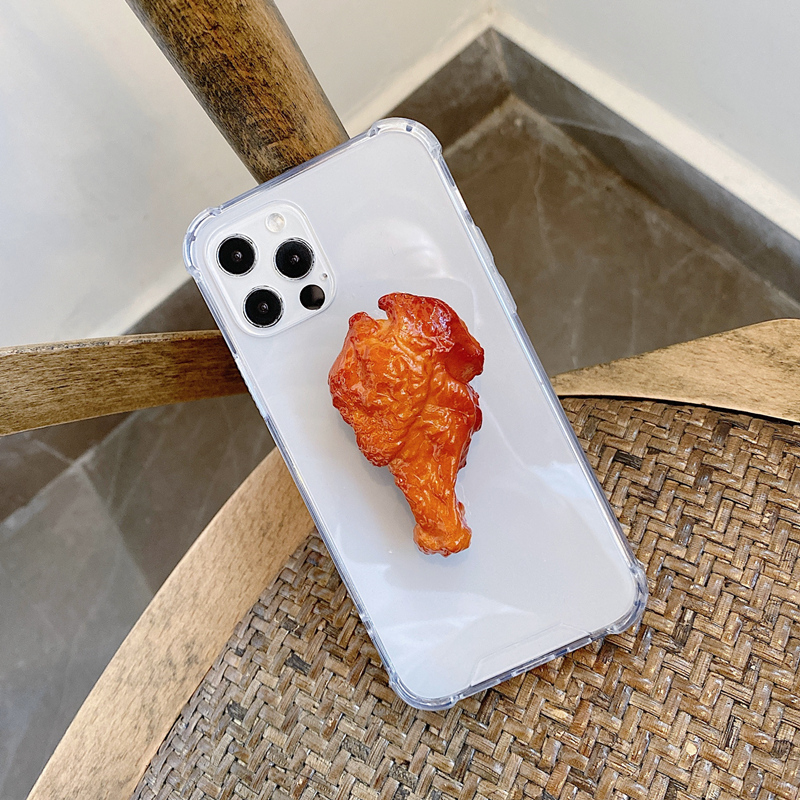 苹果16趣味搞怪仿真食物奥尔良烤翅适用iPhone13苹果15pro max手机壳妈见打14奇葩立体鸡腿Xs个性创意8xr潮12 - 图0