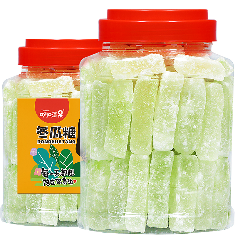 哟嗨呆新货冬瓜糖500g老式冬瓜条糖东瓜糖砖商用怀旧零食蜜饯正宗 - 图0