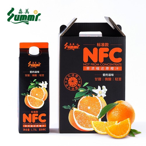 森美NFC橙汁纯果汁鲜榨无添加儿童孕妇维C果汁饮料1.75L*4瓶-图3