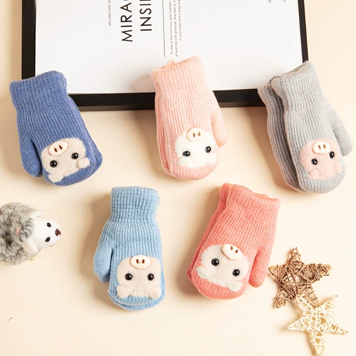 Детские удерживающие тепло милые трикотажные перчатки для раннего возраста для принцессы