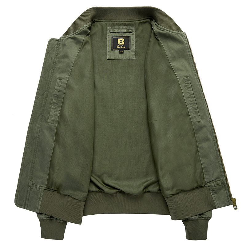 飞行员夹克男空军MA1潮牌工装外套纯棉新款宽松大码休闲棒球服男 - 图1