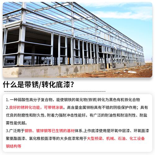 固锈转化剂彩钢瓦翻新专用漆打磨彩钢板铁锈去除剂免除锈防锈漆液 - 图2