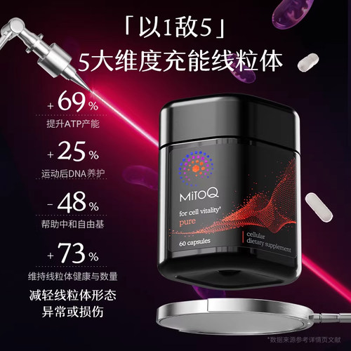 MitoQ官方新西兰进口经典胶囊熬夜免疫睡眠疲惫进口保健品60粒 - 图1