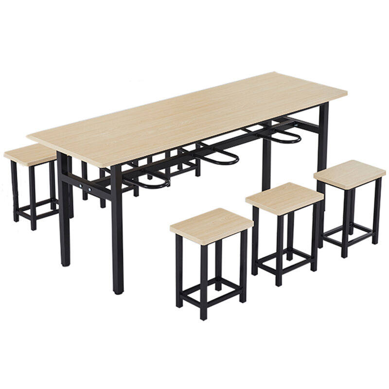 奕多美食堂餐桌椅一桌八凳方管防火板长方形饭桌学校工厂餐桌YDM-,淘宝优惠券,粉丝福利购,淘宝优惠卷