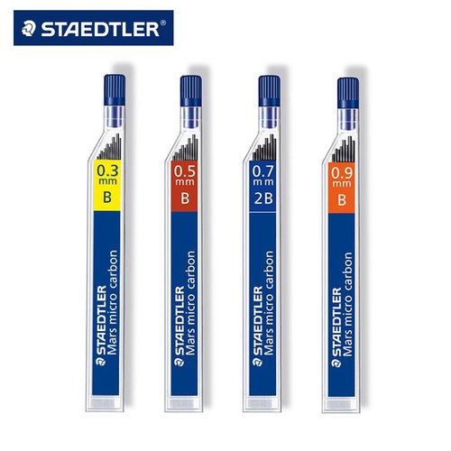 德国STAEDTLER施德楼铅芯自动铅笔芯0.3|0.5|0.7|0.9|1.3mm2BHB防断黑色替换铅替芯小学生写不断铅芯2B/HB/2H - 图0
