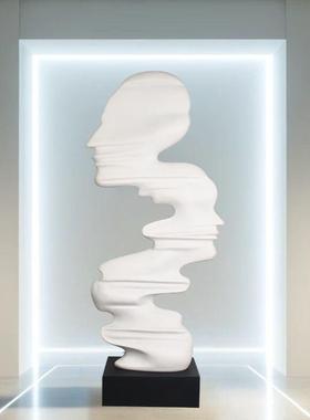 酒店别墅摆设网红艺术摆件落地现代简约抽象雕塑人像人物装饰底座