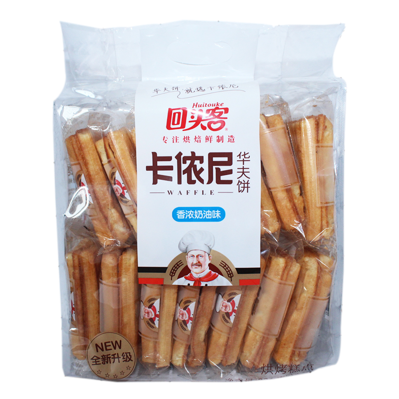 回头客卡侬尼华夫饼336g原味香浓奶油口味独立包装格子饼早餐包邮