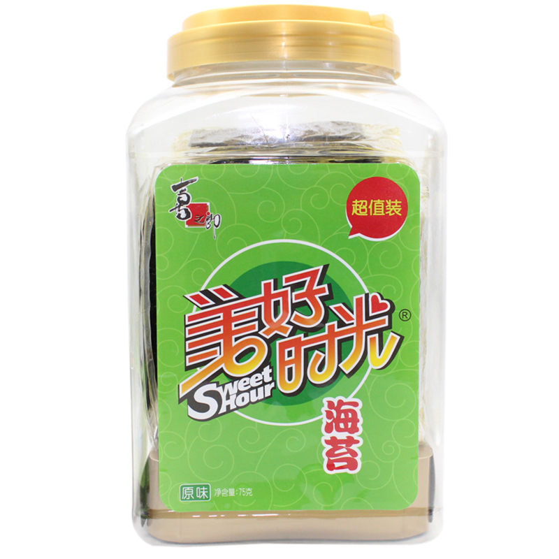 喜之郎 美好时光海苔75g 桶装原味儿童零食即食紫菜寿司拌饭包邮