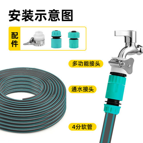 洗车水枪配件塑料通水接头4分6分标准接头水管水枪快速接水龙头接 - 图3