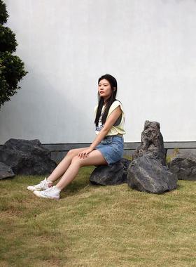 庭院青龙石彷真假石头墙面造景黑山石装饰商场室内悬浮石模型道具