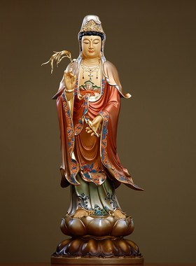 热销台湾纯铜西方三圣佛像盛唐彩观音F菩萨供奉家用阿弥陀佛大势