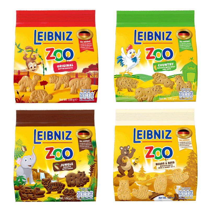 bahlsen德国进口zoo bahlsen百乐顺食品薄脆饼干