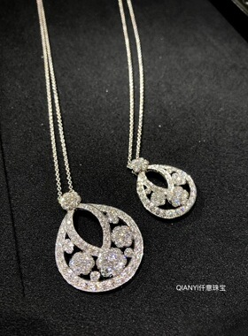 QIANYI仟意珠宝【奢华系列】s925银白富美清冷美人十字雪花项链