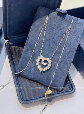 QIANYI仟意珠宝【怦然心动】白富美千金爱心锆钻镂空满钻镶嵌项链