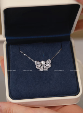 QIANYI仟意珠宝【轻奢系列】白富美顶美奢华镶嵌锆钻花瓣气质项链