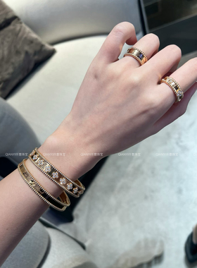 QIANYI仟意珠宝【万花筒系列】镀18k金气质高级感万花筒满钻手镯