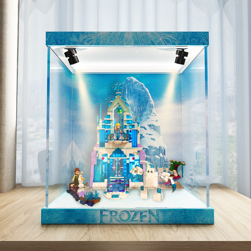 亚克力展示盒适用乐高43172艾莎的魔法冰雪城堡3016防尘罩透明柜 - 图0