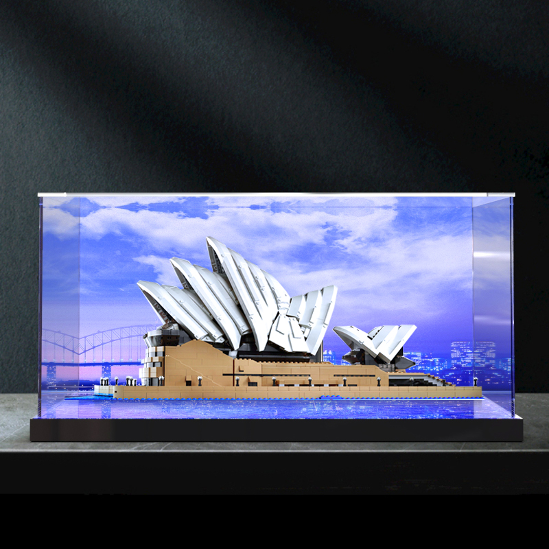 适用乐高悉尼歌剧院亚克力展示盒透明亚克力10234积木模型防尘罩 - 图1