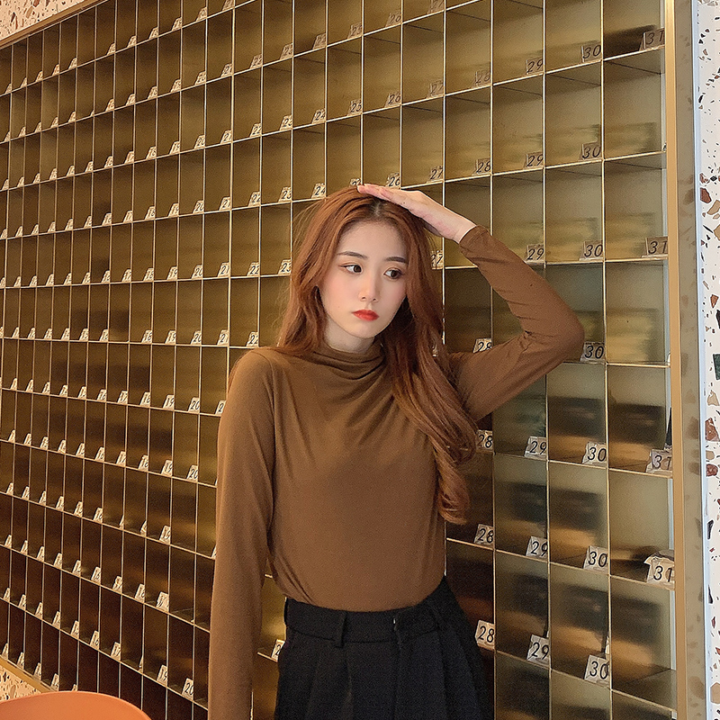 半高领2020新款春秋内搭t恤打底衫 奢佩妮T恤