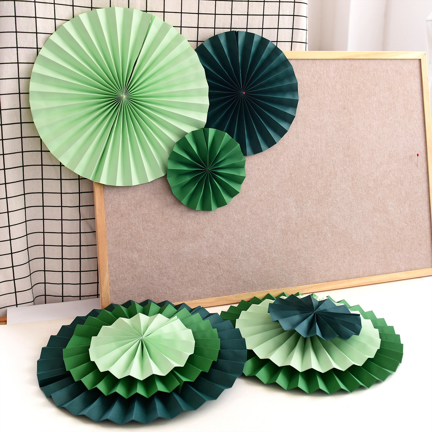 立体纸扇花边框组合幼儿园小学评比文化装饰墙面装饰材料手工用品,淘宝优惠券,粉丝福利购,淘宝优惠卷