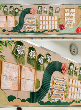 立体中式国风墙面墙饰贴幼儿园小学展示栏黑板报组合文化环创材料