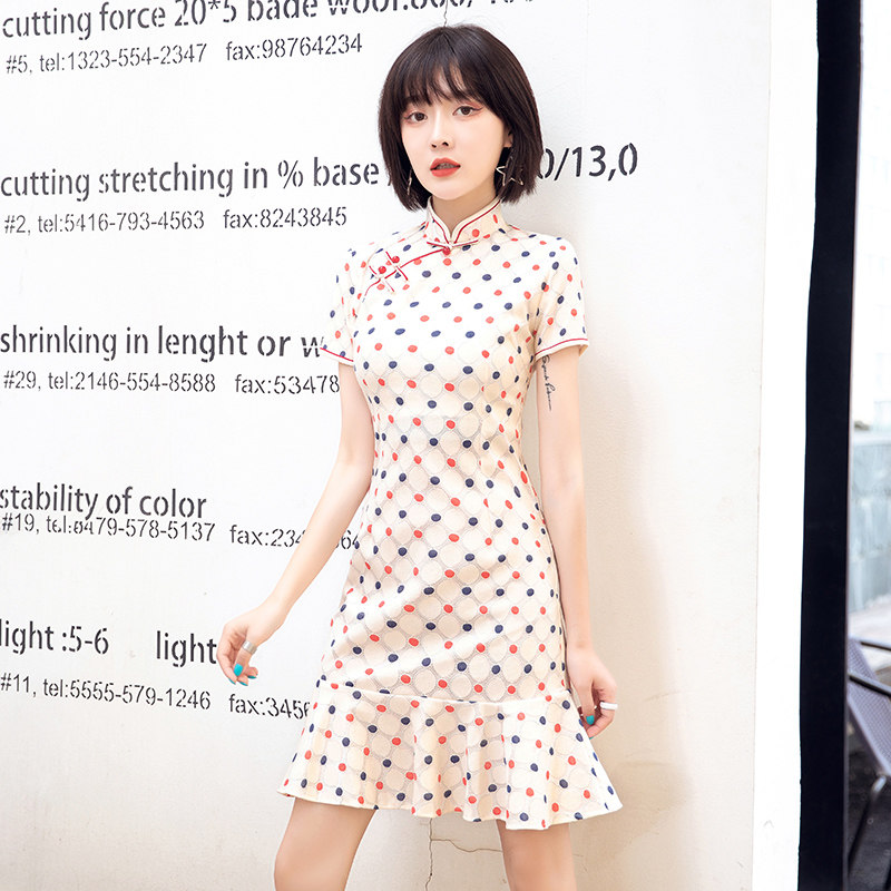 蕾丝年轻款少女小个子甜美现代旗袍 云乡爱旗袍